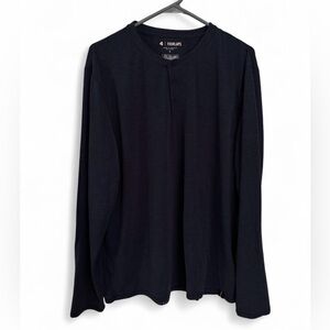 FOURLAPS Radius Henley Long Sleeve Shirt Men's Large Navy Heather Crewneck